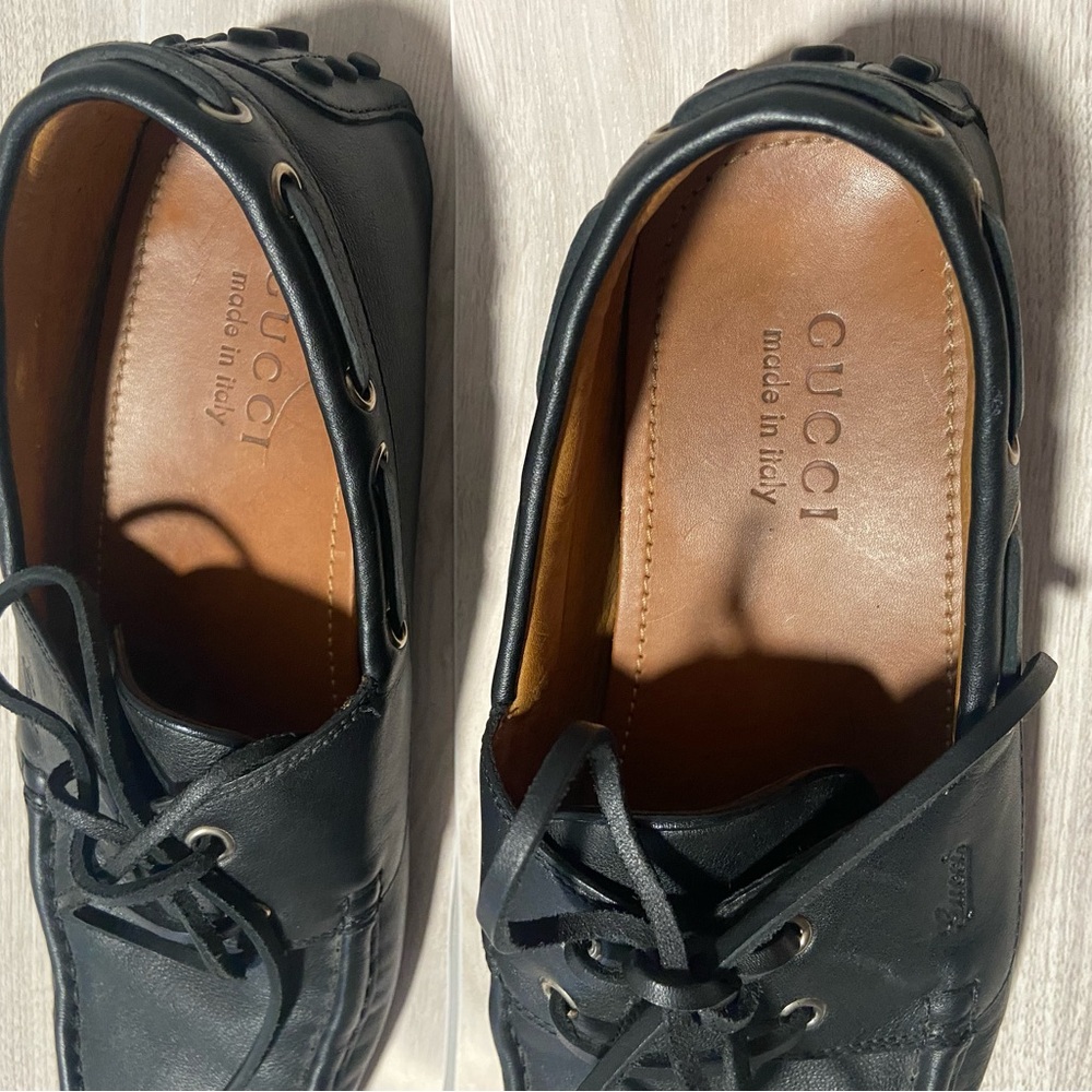Authentic Gucci Black Leather Men Loafers - Picture 7 of 14